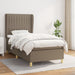 Pat box spring cu saltea, gri taupe, 90x190 cm, textil - WALTI WALTI