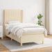 Pat box spring cu saltea, crem, 90x190 cm, textil - WALTI WALTI