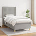 Pat box spring cu saltea, gri deschis, 90x200 cm, textil - WALTI WALTI