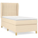 Pat box spring cu saltea, crem, 90x200 cm, textil - WALTI WALTI