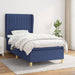 Pat box spring cu saltea, albastru, 90x200 cm, textil - WALTI WALTI