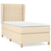 Pat box spring cu saltea, crem, 100x200 cm, textil - WALTI WALTI