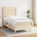 Pat box spring cu saltea, crem, 100x200 cm, textil - WALTI WALTI
