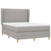 Pat box spring cu saltea, gri deschis, 140x190 cm, textil - WALTI WALTI
