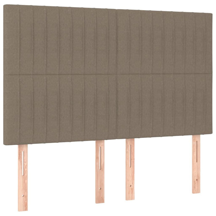 Pat box spring cu saltea, gri taupe, 140x200 cm, textil - WALTI WALTI
