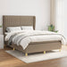 Pat box spring cu saltea, gri taupe, 140x200 cm, textil - WALTI WALTI