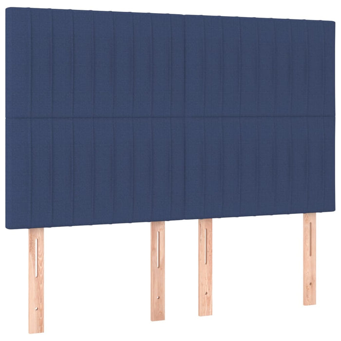 Pat box spring cu saltea, albastru, 140x200 cm, textil - WALTI WALTI
