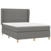 Pat box spring cu saltea, gri închis, 140x200 cm, textil - WALTI WALTI