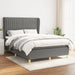 Pat box spring cu saltea, gri închis, 140x200 cm, textil - WALTI WALTI