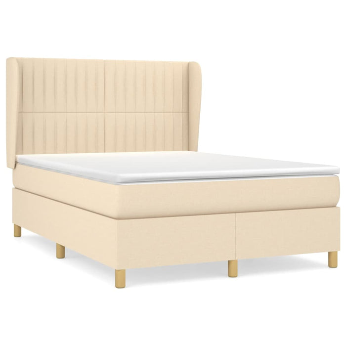 Pat continental cu saltea, crem, 140x200 cm, material textil - WALTI WALTI
