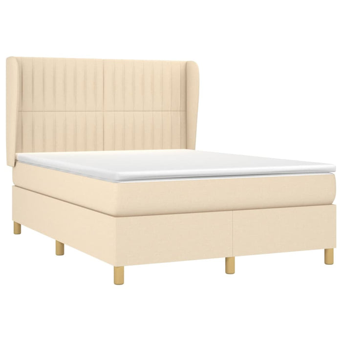 Pat continental cu saltea, crem, 140x200 cm, material textil - WALTI WALTI