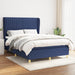 Pat continental cu saltea, albastru, 140x200cm, material textil - WALTI WALTI