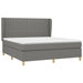 Pat box spring cu saltea, gri închis, 180x200 cm, textil - WALTI WALTI