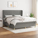 Pat box spring cu saltea, gri închis, 180x200 cm, textil - WALTI WALTI