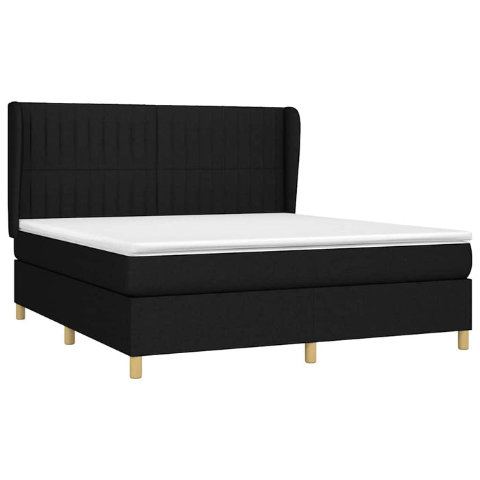 Pat box spring cu saltea, negru, 180x200 cm, catifea - WALTI WALTI
