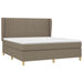 Pat continental cu saltea, gri taupe, 180x200 cm, textil - WALTI WALTI