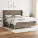 Pat continental cu saltea, gri taupe, 180x200 cm, textil - WALTI WALTI
