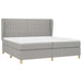 Pat box spring cu saltea, gri deschis, 200x200 cm, textil - WALTI WALTI