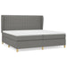 Pat box spring cu saltea, gri închis, 200x200 cm, textil - WALTI WALTI
