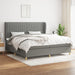 Pat box spring cu saltea, gri închis, 200x200 cm, textil - WALTI WALTI
