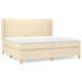 Pat box spring cu saltea, crem, 200x200 cm, textil - WALTI WALTI