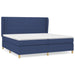 Pat box spring cu saltea, albastru, 200x200 cm, textil - WALTI WALTI