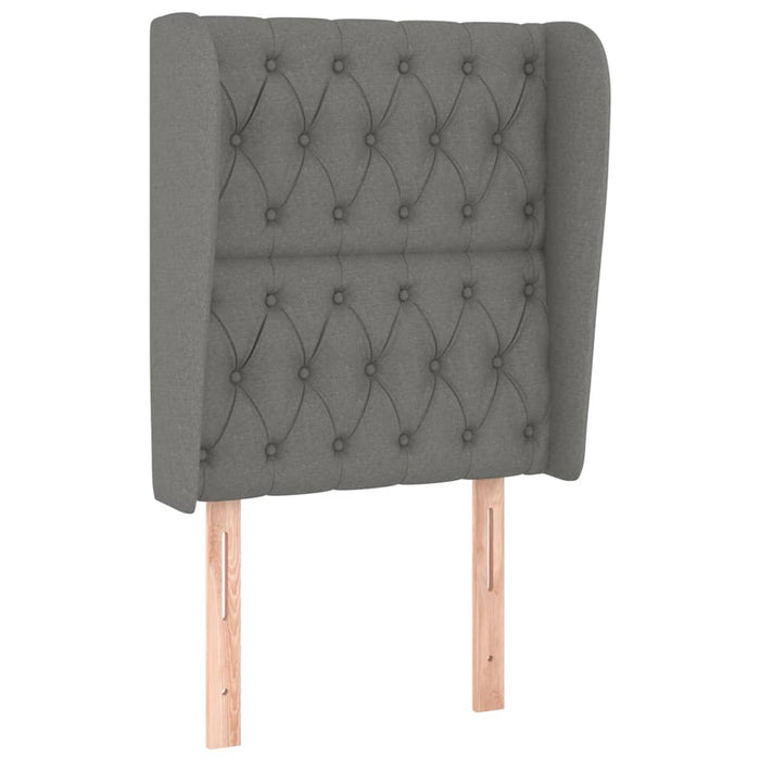 Pat box spring cu saltea, gri închis, 80x200 cm, textil WALTI