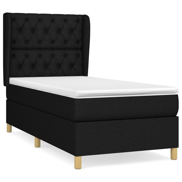 Pat box spring cu saltea, negru, 80x200 cm, textil - WALTI WALTI