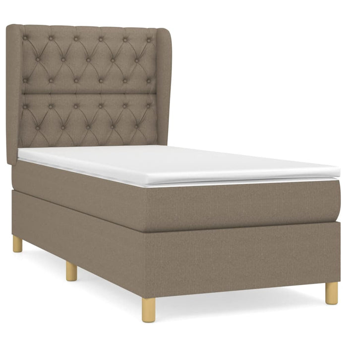 Pat box spring cu saltea, gri taupe, 80x200 cm, textil - WALTI WALTI