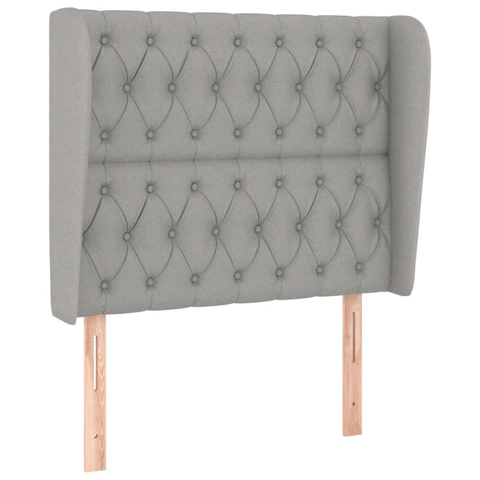 Pat box spring cu saltea, gri deschis, 90x190 cm, textil WALTI