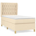 Pat box spring cu saltea, crem, 90x190 cm, textil - WALTI WALTI