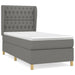 Pat box spring cu saltea, gri închis, 100x200 cm, textil - WALTI WALTI