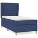 Pat box spring cu saltea, albastru, 100x200 cm, textil - WALTI WALTI