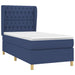 Pat box spring cu saltea, albastru, 100x200 cm, textil - WALTI WALTI