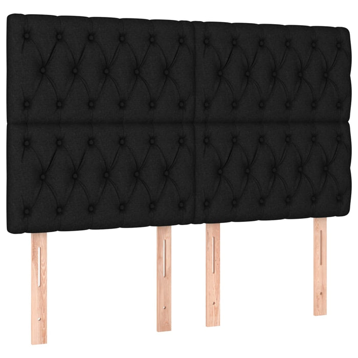 Pat box spring cu saltea, negru, 140x190 cm, textil - WALTI WALTI