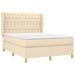 Pat box spring cu saltea, crem, 140x200 cm, textil - WALTI WALTI