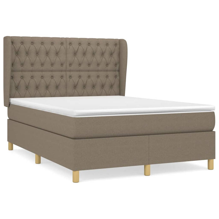 Pat continental cu saltea gri taupe 140x200 cm material textil - WALTI WALTI