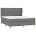 Pat box spring cu saltea, gri închis, 180x200 cm, textil - WALTI WALTI