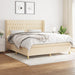 Pat continental cu saltea, crem, 180x200 cm, textil - WALTI WALTI