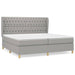 Pat box spring cu saltea, gri deschis, 200x200 cm, textil - WALTI WALTI