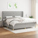 Pat box spring cu saltea, gri deschis, 200x200 cm, textil - WALTI WALTI