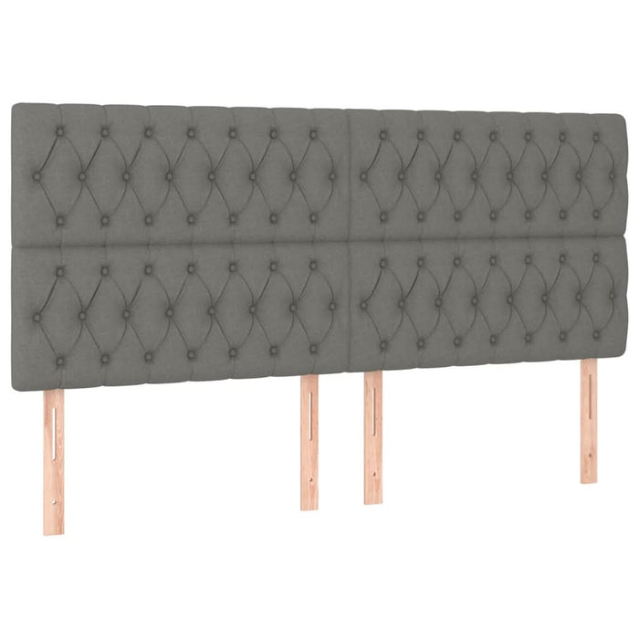 Pat box spring cu saltea, gri închis, 200x200 cm, textil - WALTI WALTI