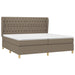 Pat box spring cu saltea, gri taupe, 200x200 cm, textil - WALTI WALTI