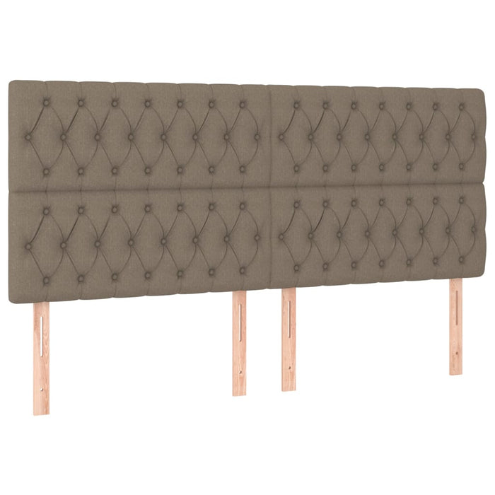 Pat box spring cu saltea, gri taupe, 200x200 cm, textil - WALTI WALTI