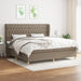 Pat box spring cu saltea, gri taupe, 200x200 cm, textil - WALTI WALTI