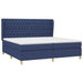 Pat box spring cu saltea, albastru, 200x200 cm, textil - WALTI WALTI