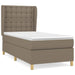 Pat box spring cu saltea, gri taupe, 80x200 cm, textil - WALTI WALTI
