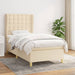 Pat box spring cu saltea, crem, 90x190 cm, textil - WALTI WALTI