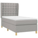 Pat box spring cu saltea, gri deschis, 90x200 cm, textil - WALTI WALTI