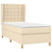 Pat box spring cu saltea, crem, 90x200 cm, textil - WALTI WALTI